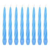 10 Vela Para Castiçal 20 Cm 11 Cores Festa Evento Decoração Cor Azul Claro Espiral 20 Cm
