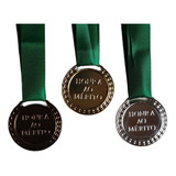 100 Medalhas Vitoria 35 Mm Ouro Prata Bronze Com Fita Cetim