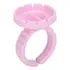 100 Anel Porta Cola Batoque Flor Descartável Extensão Cílios Cor Rosa