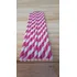 100 Canudo De Papel Drink Colorido Biodegradavel Descartável Cor Branco E Rosa Escuro