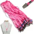 100 Cordão Porta Crachá Clips Garra Jacaré Suporte Preto