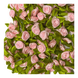 100 Flor florzinha Rococó Cetim Rosa Claro P  Lembrancinhas