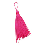 100 Franja Pingente Tassel Seda 8cm- Escolha A Cor Cor Rosa Choque