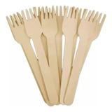 100 Garfinhos Descartáveis De Madeira Biodegradável 14 Cm