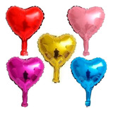 100 Mini Balão Coração Metalizado 12cm 5 Polegadas Coloridos