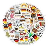 100 Peças De Adesivos Alemães Para Garrafa De água E Laptop - Lembrancinhas E Decorações De Festa Cultural, Decalques Alemães De Vinil à Prova D'água, Bandeira Da Alemanha E Adesivos De ícone