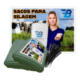 100 Saco Para Silagem 52x110 C 200 Micras 100 Abraçadeiras