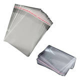 100 Sacos Adesivados Saquinho Plástico Transparente 22x30