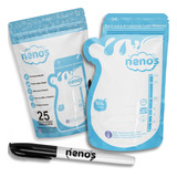 100 Sacos P  Congelar E Armazenar Leite Materno 200ml  Nenos