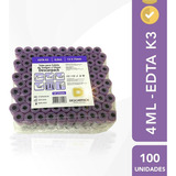 100 Tubos Roxo 4ml Edta K3 Para Coleta De Sangue A Vácuo Descarpack