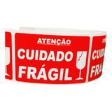 1000 Etiquetas Cuidado Frágil - Tam. 6x4 Cm - Adesivo Fragil