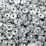100u Rondelle Strass 8mm