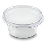 100un Potinho Molheira Pote Descartável Molho C Tampa 30ml Cor Transparente
