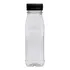 10un Garrafa Plástica 200ml Transp  C  Tampa Preta Usicomp F