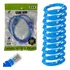 10x Cabo Rede Rj45 Patch Cord Cat5e Flexível 1m Azul
