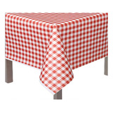 10x Toalha De Mesa Plástico Perolizada Xadrez 80x80cm Cor Vermelho