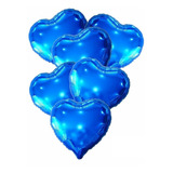 12 Balão Coração Metalizado Decoração Bexiga Festa Cor Azul-escuro