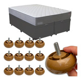 12 Pés Para Cama Box Casal Queen King Mini Baixo Pes Moveis