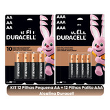 12 Pilhas Duracell Palito