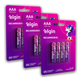 12 Pilhas Recarregavel Elgin