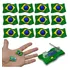 12 Pin Botton Broche Brasil Bandeira Patria Plástico