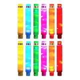 12 Poptube Com Led Tubo Fidget Tube Toys Folding Pop It Cor Colorido