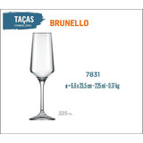 12 Taças Brunello 225ml - Champanhe Espumante Frisante