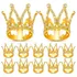 12 Topo De Bolo Coroa Mini Coroa Dourada Enfeites Bolo Tiara