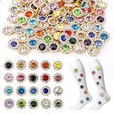 120 Peças De Strass Em Forma De Flor, 20 Tipos De Strass Deslumbrantes, Cristais De Vidro, Gemas, Botões, Garra, Strass, Para Roupas, Roupas, Sapatos, Artesanato, Acessórios De Costura