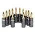 14 Plug Banana Cinza Cromado Cabo De Caixa Plug Banhado Ouro