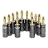 14 Plug Banana Cinza Cromado Cabo De Caixa Plug Banhado Ouro