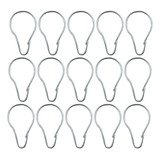 15 Gancho Argola Metal C  Trava P  Cortina Tipo Pera Gd 35mm