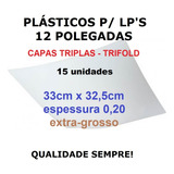 15 Plásticos P/ Capas Triplas Trifold 0,20 Grossos Lp Vinil