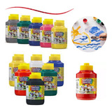 15 Potes Grande Tinta Guache Cores Acrilex 250ml Cor Sortidas