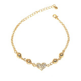 15 Pulseiras Coracao Strass