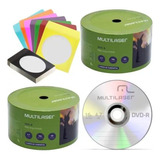 150 Dvd-r Virgem Multilaser+150 Envelopes De Papel C/visor