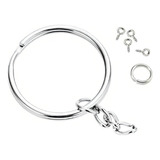 150 Pcs Argola Chaveiro C  Corrente   Elo 8mm   Mini Pitão Cor Prata