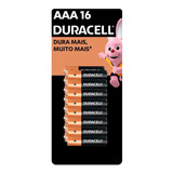 16 Pilhas Duracell Duralock Alcalina Aaa Embalagem C/16 Unid