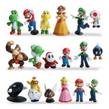 18 Peças conjunto Com Mario Brothers Yoshi Luigi Nintendo