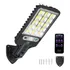 180w Mini Luminária Solar Sensor Poste Rua Parede 180cob Controle Cor Preto Com Controle