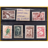 1957 - Lote 06 Selos Marmorizados Alto Valor Catálogo
