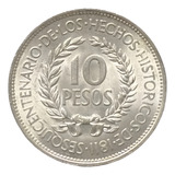 1961 Uruguai 10 Pesos Aniv. Revolução C/ Espanha Prata 0,900