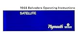 1968 Plymouth Owners Manual 68 Road Runner Satellite Belvedere Gtx Roadrunner