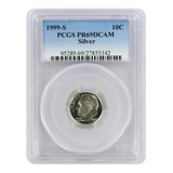 1999-s 10c Silver Roosevelt Dime Proof Pcgs Pr69dcam
