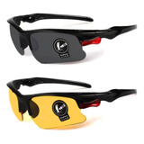 2 Óculos Esportivo Dirigir A Noite + Solar Uv400 Envio 24hrs
