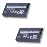 2 Adaptadores De Memoria Pro Duo Para Micro Sd Psp E Câmeras