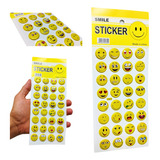 2 Adesivos Sorriso Emoji Símile Sticker Cartela Kit