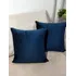 2 Almofadas Tam 50x50 Em Veludo Azul Marinho Com Enchimento