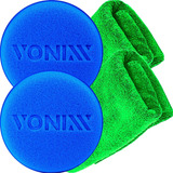 2 Aplicador Espuma Vonixx   2 Pano Flanela Toalha Microfibra