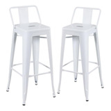2 Banquetas Altas Tolix Com Encosto 76 Cm Várias Cores